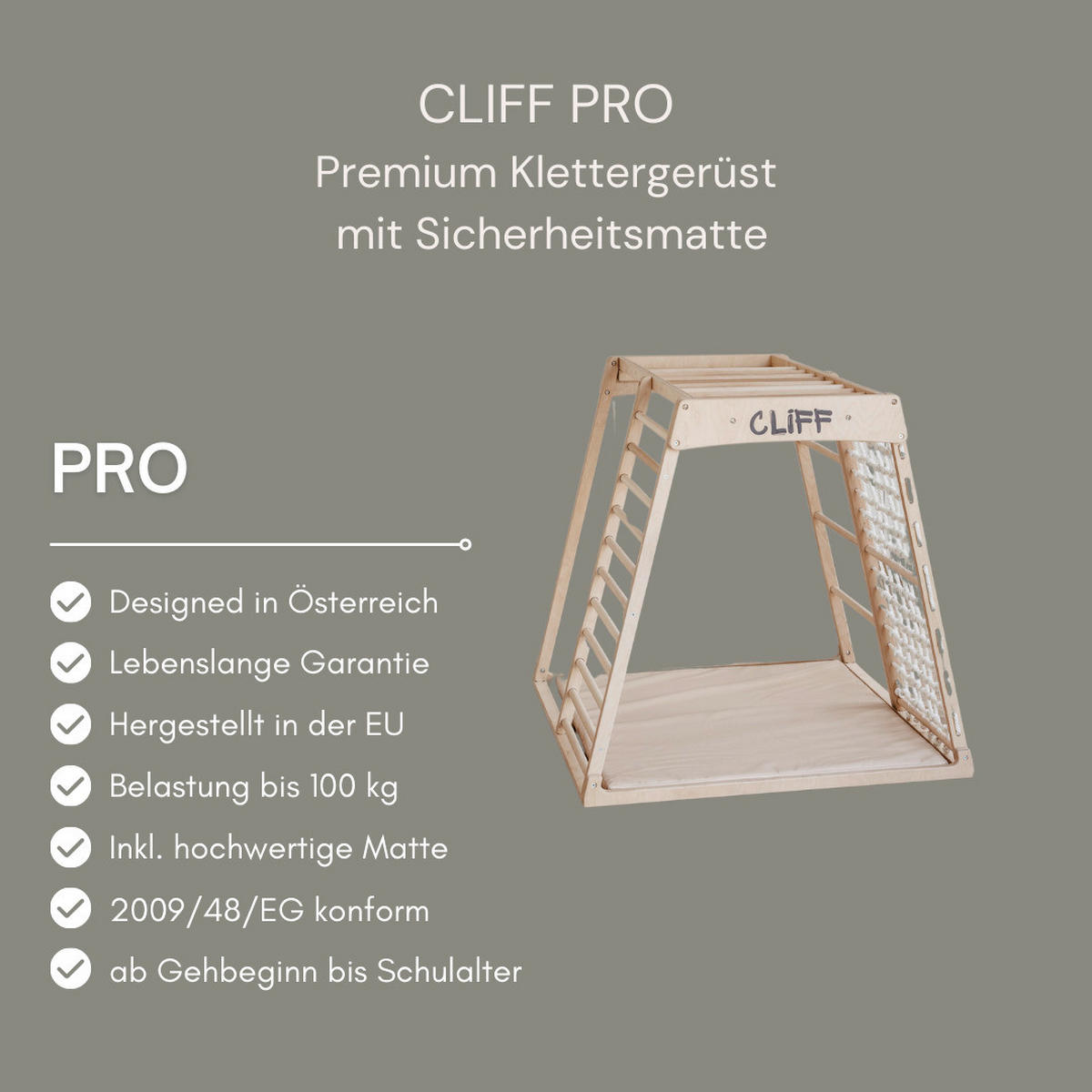 KLETTERGERÜST - Weiß, Basics, Holz (113/115/110cm) - CLIFF
