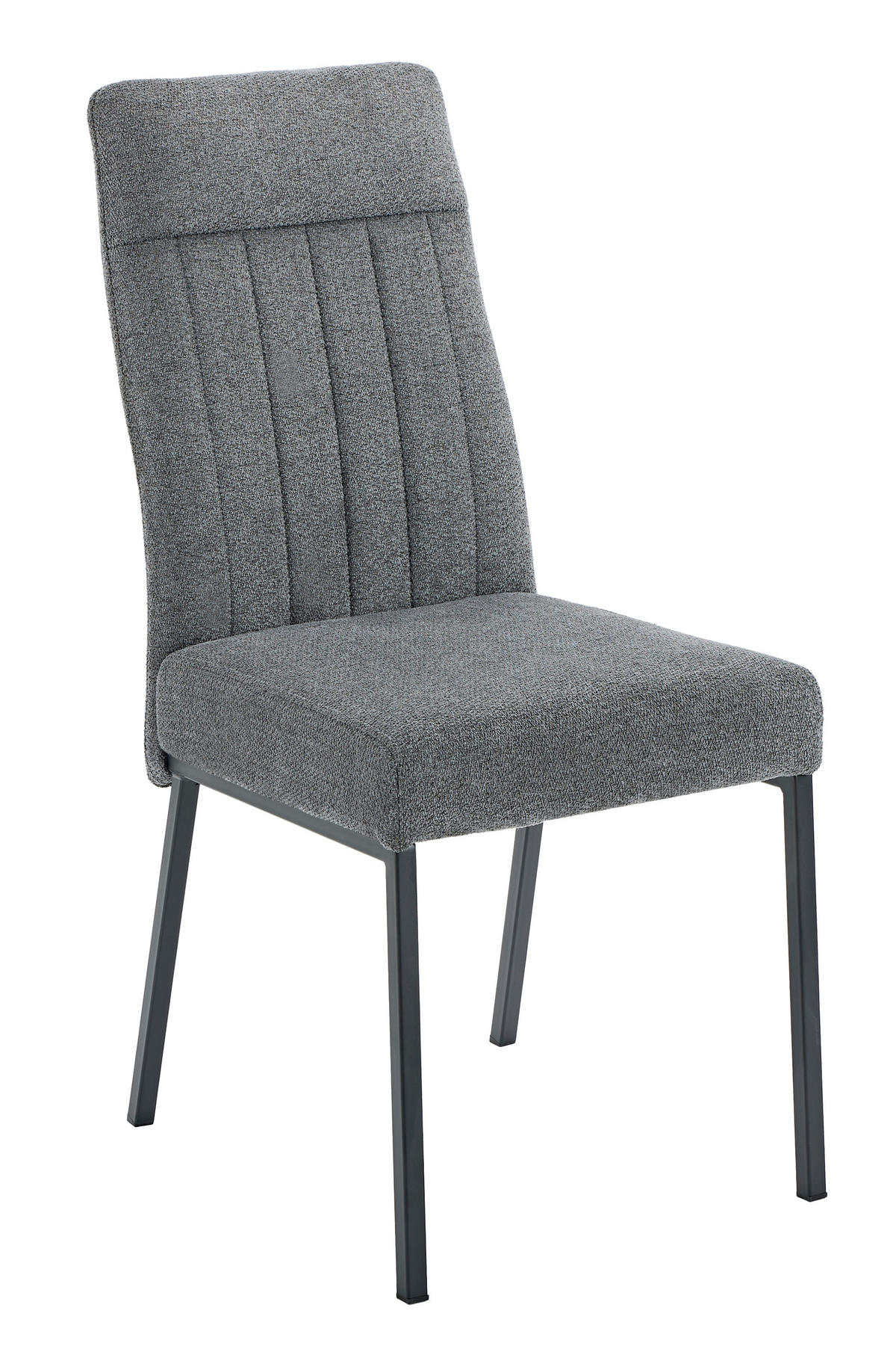 STUHL-SET 4 Stück  in Stahl Chenille  - Anthrazit/Schwarz, MODERN, Textil/Metall (44/95/63,5cm) - MID.YOU