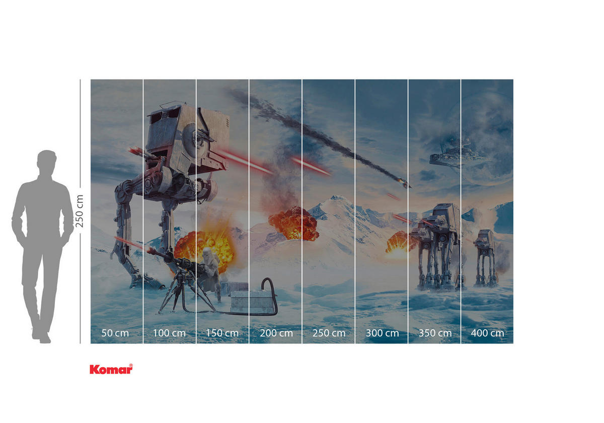 FOTOTAPETE HOTH SHOWDOWN  - Naturfarben, Design, Textil (400/250cm) - Star Wars