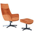 RELAXSESSELSET Samt    - Dunkelorange/Schwarz, Design, Textil/Metall (74/108/84cm) - Hom`in