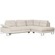 ECKSOFA in Flachgewebe Beige  - Beige, Design, Textil/Metall (296/229cm) - Novel