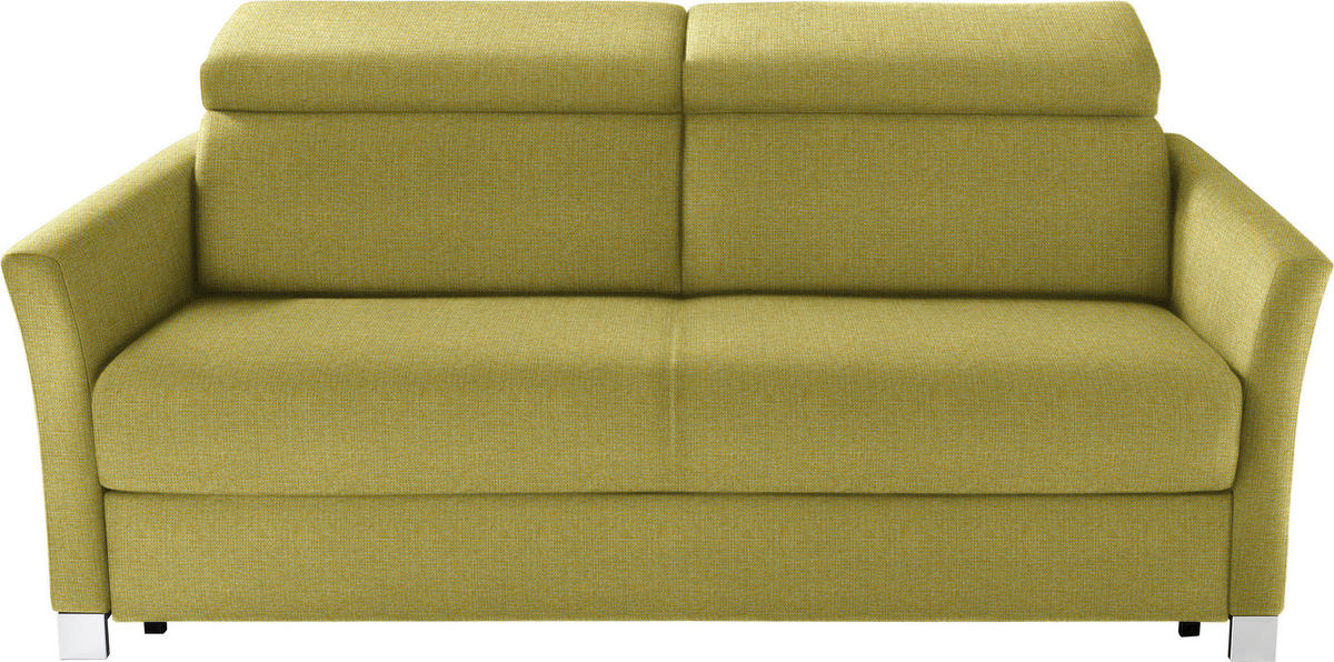 SCHLAFSOFA Flachgewebe Grün  - Silberfarben/Grün, KONVENTIONELL, Holz/Textil (185/100/100cm) - Bali