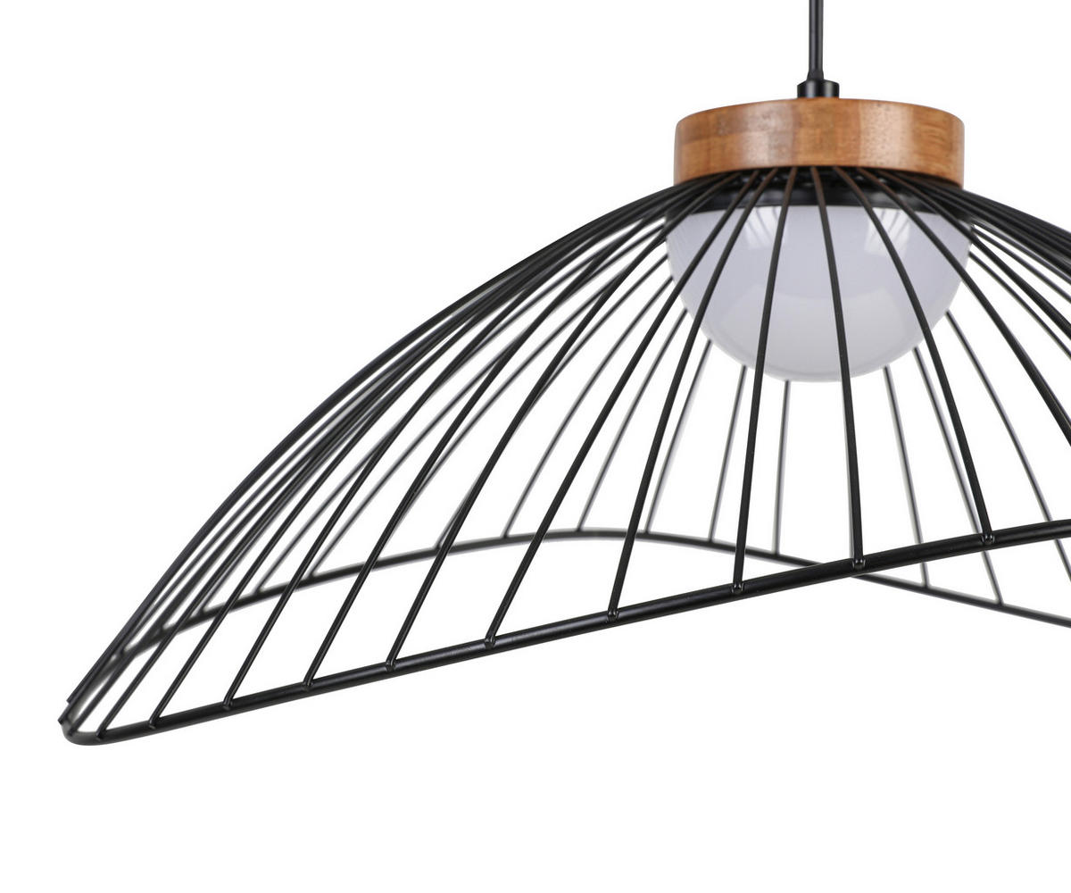 HÄNGELEUCHTE 45/43/22,5 cm  - Schwarz/Naturfarben, Trend, Holz/Kunststoff (45/43/22,5cm) - Collett's Monde