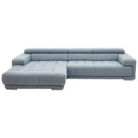 HÖRNSOFFA i mikrofiber ljusblå  - ljusblå/silver, Design, metall/textil (190/335cm) - Beldomo Style