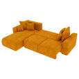 ECKSOFA  in Samt Gelb  195/293 cm  - Chromfarben/Gelb, KONVENTIONELL, Kunststoff/Textil (195/293cm) - Carryhome