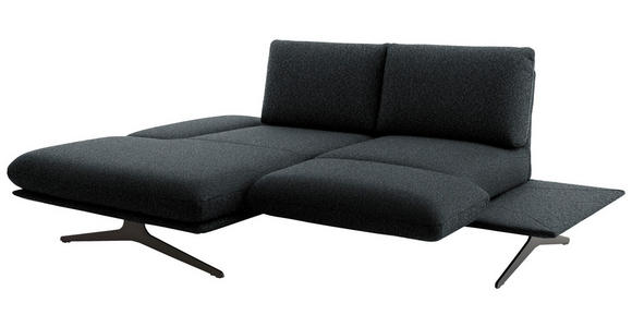 ECKSOFA  in Flachgewebe Anthrazit  155/234 cm  - Anthrazit/Schwarz, Design, Textil/Metall (155/234cm) - Dieter Knoll