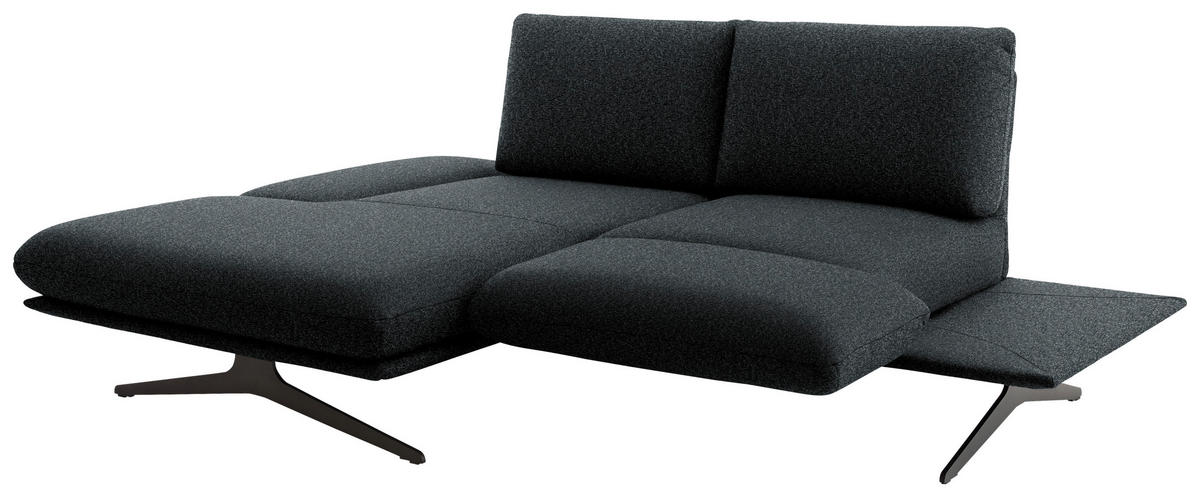 ECKSOFA  in Flachgewebe Anthrazit  155/234 cm  - Anthrazit/Schwarz, Design, Textil/Metall (155/234cm) - Dieter Knoll