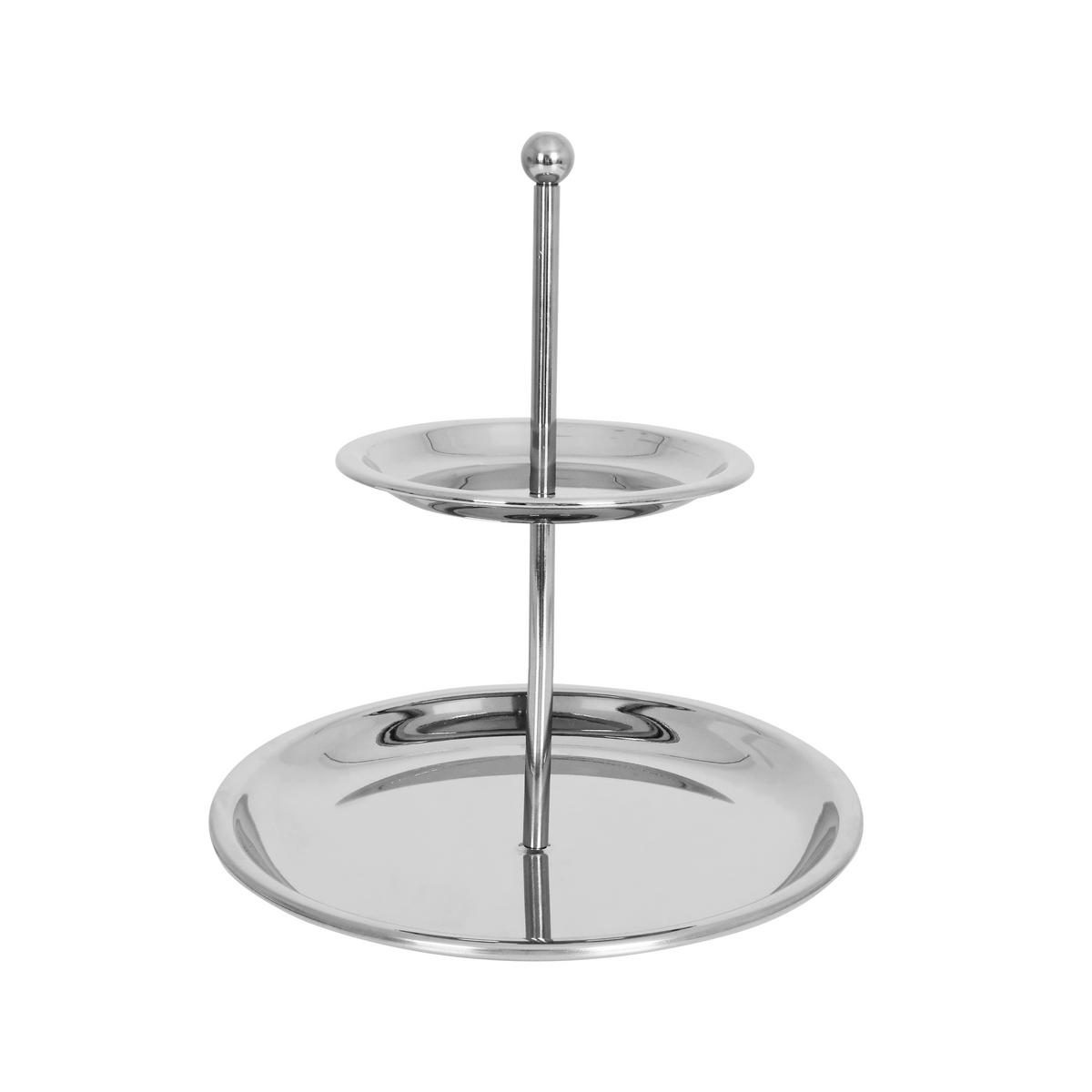 ETAGERE 2-stöckig - Edelstahlfarben, KONVENTIONELL, Metall (19,2/21,8cm) - Homeware Profession.