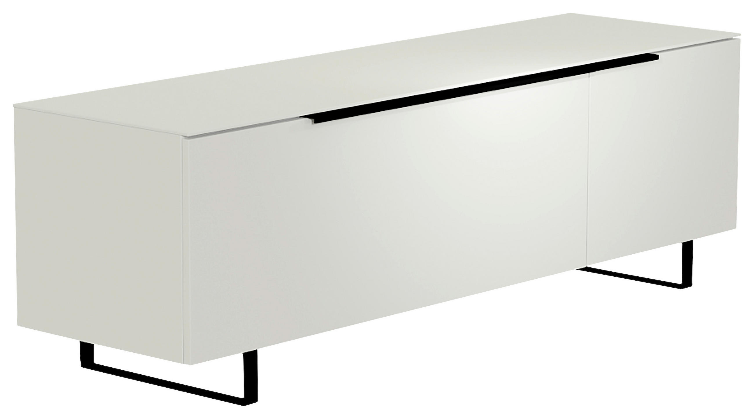LOWBOARD  in 160/51/45 cm  - Schwarz/Weiß, Design, Glas/Holzwerkstoff (160/51/45cm) - Moderano