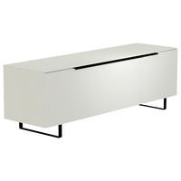 LOWBOARD Schwarz, Weiss  160/51/45 cm  - Weiss/Schwarz, Design, Glas/Holzwerkstoff (160/51/45cm) - Moderano