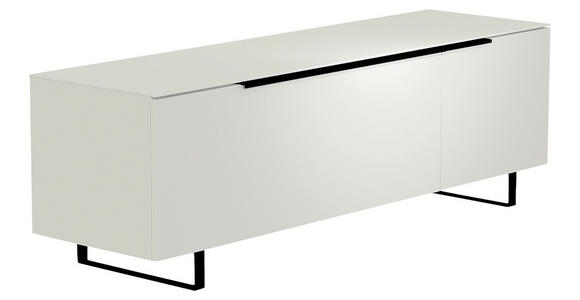 LOWBOARD  in 160/51/45 cm  - Schwarz/Weiß, Design, Glas/Holzwerkstoff (160/51/45cm) - Moderano