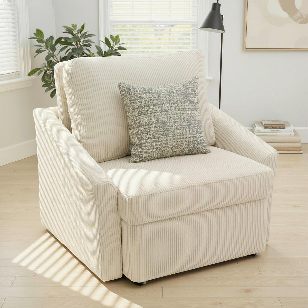 SCHLAFSESSEL RELAX BOX Mikrofaser Beige    - Beige/Schwarz, Basics, Kunststoff/Textil (108/86/96cm) - MID.YOU