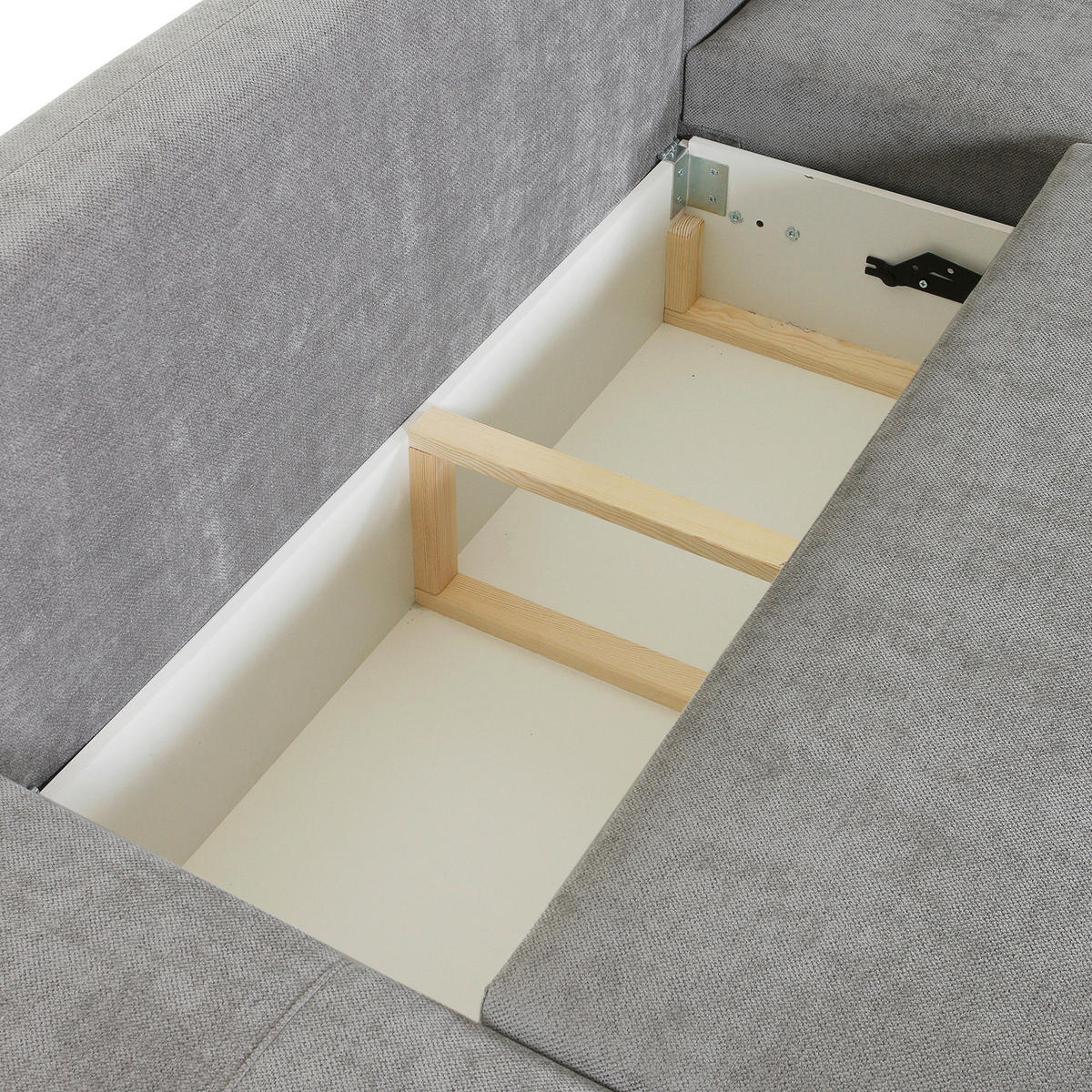 ECKSOFA in Flachgewebe Grau  - Schwarz/Grau, Konventionell, Kunststoff/Textil (295/200cm) - Carryhome