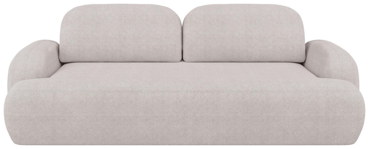 3-SITZER-SOFA Sevilla Plus Bouclé Beige  - Beige/Schwarz, Design, Kunststoff/Textil (256/93/120cm) - MID.YOU