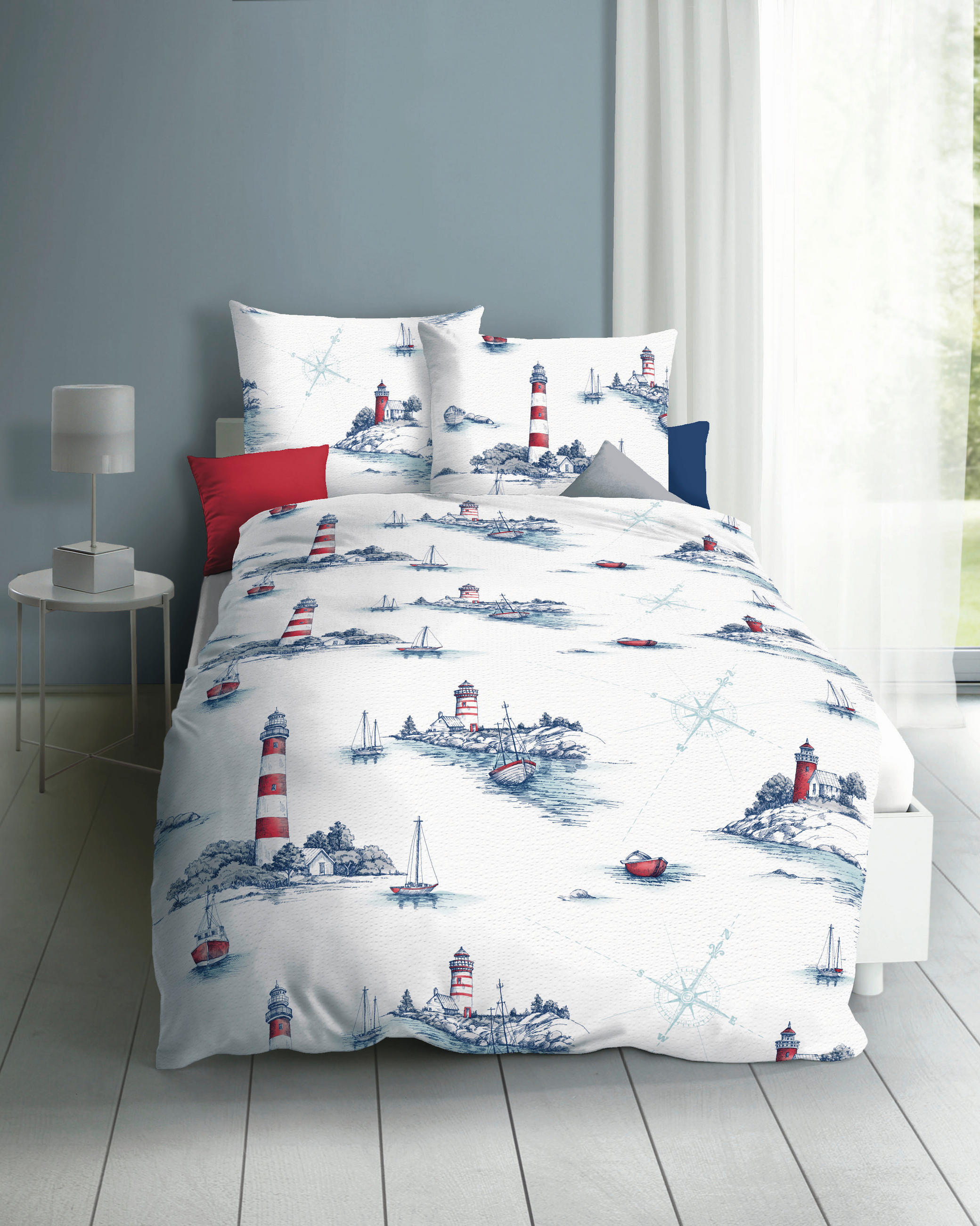 POSTELJNINA Küstenflair 140/200 cm mečkanka modra  - modra, Konvencionalno, tekstil (140/200cm) - Kaeppel