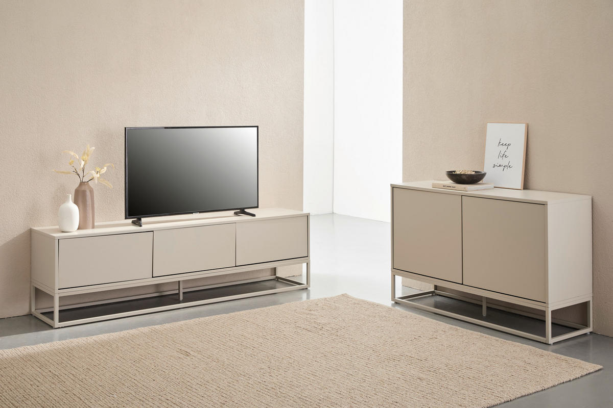SIDEBOARD Libreville 120/76/40 cm  - Kaschmir/Weiß, Design, Holzwerkstoff/Metall (120/76/40cm) - MID.YOU