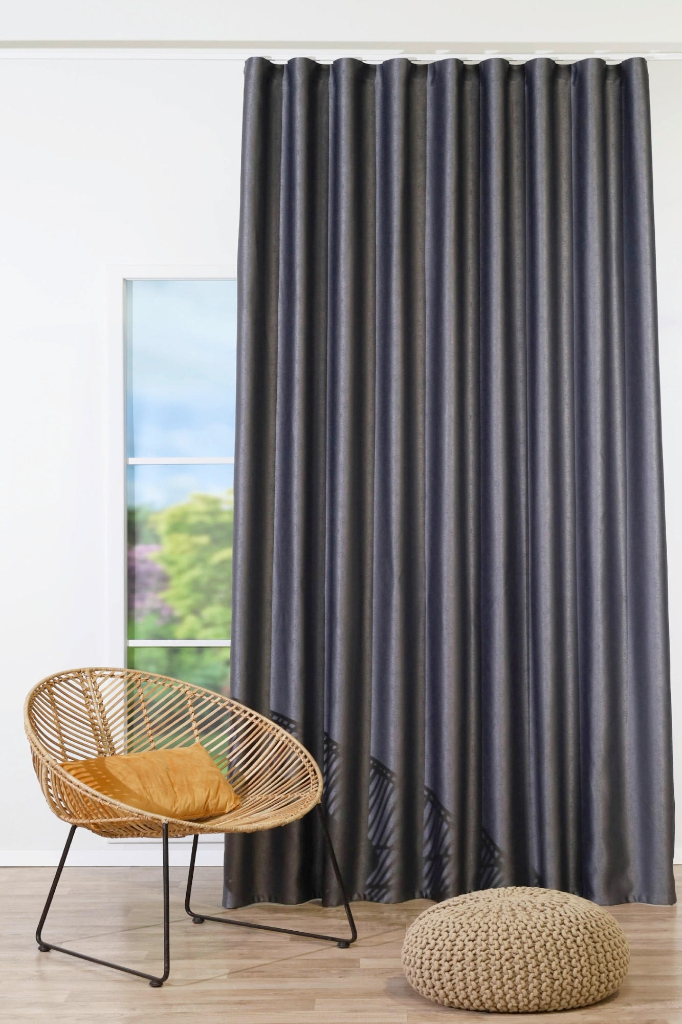 MATERIAL PERDELE ȘI DRAPERII black-out (nu permite trecerea luminii)  - gri, Basics, textil (280cm)