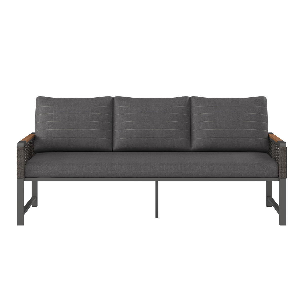 CANAPEA LOUNGE  - gri închis/culoare natur, Modern, plastic/metal (176/72/73cm) - Ambia Garden