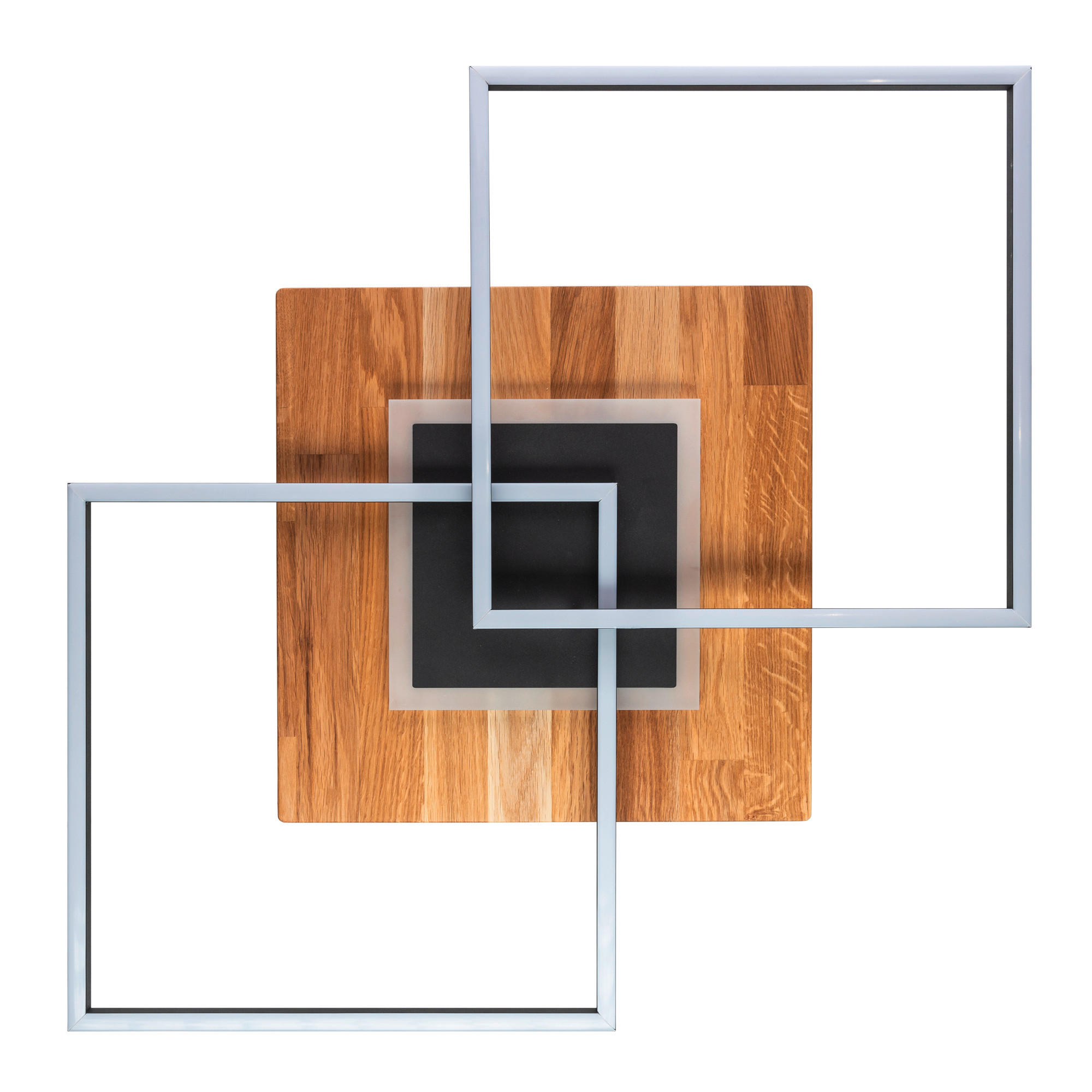 DECKENLEUCHTE     - Schwarz, Design, Holz/Metall (61/8/61cm)