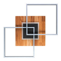 DECKENLEUCHTE     - Schwarz, Design, Holz/Metall (61/8/61cm)