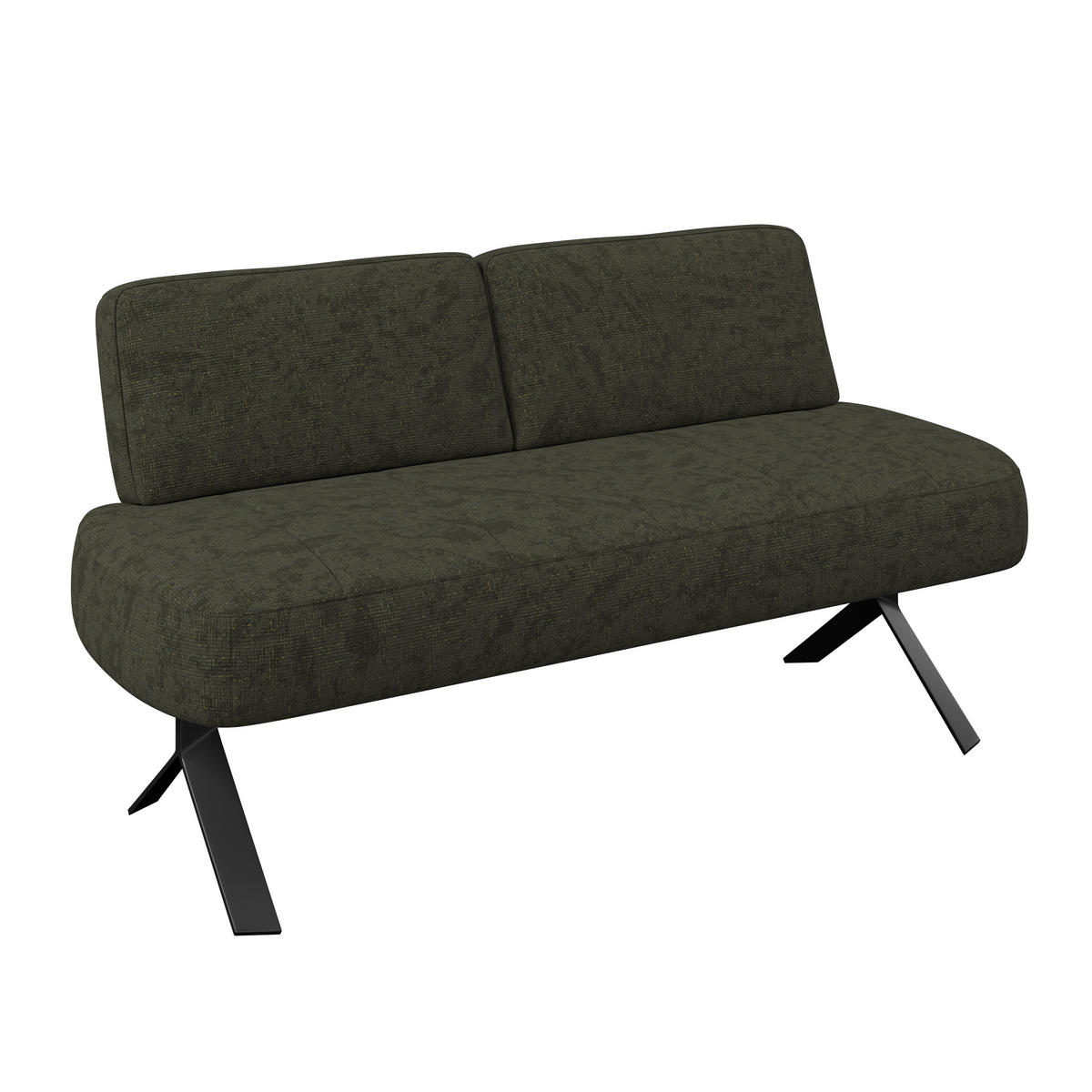 SITZBANK 162/83/71 cm Webstoff Grün  - Schwarz/Grün, MODERN, Textil/Metall (162/83/71cm) - Livetastic