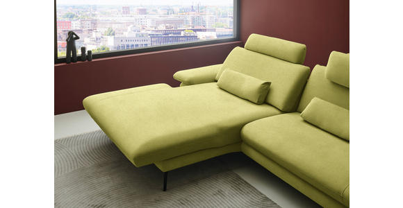 ECKSOFA  in Chenille, Flachgewebe Hellgrün  180/284 cm  - Schwarz/Hellgrün, Design, Textil/Metall (180/284cm) - Dieter Knoll