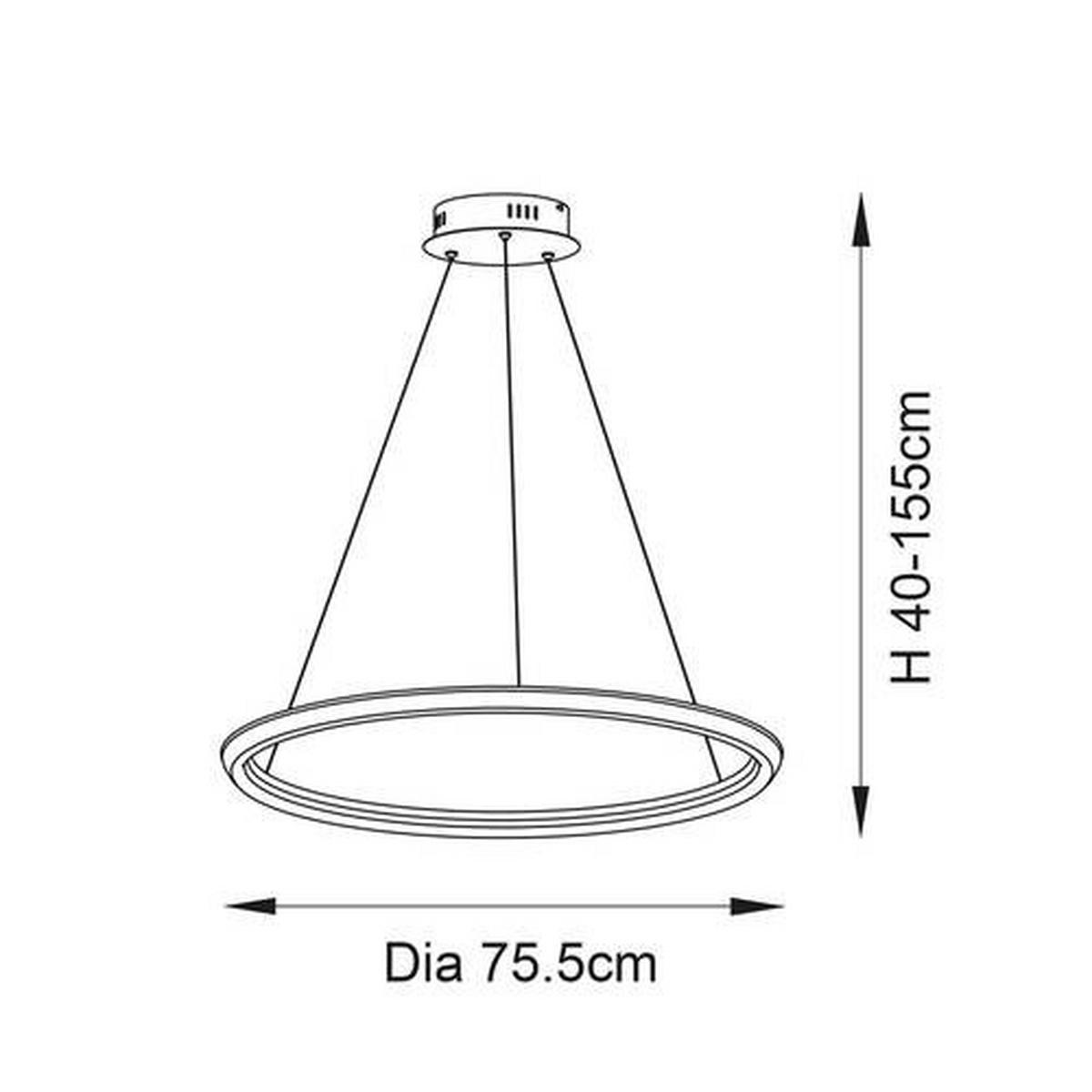 LED-HÄNGELEUCHTE Endon Silvina 75.5/155 cm   - Chromfarben/Goldfarben, Design, Metall (75.5/155cm) - ENDON
