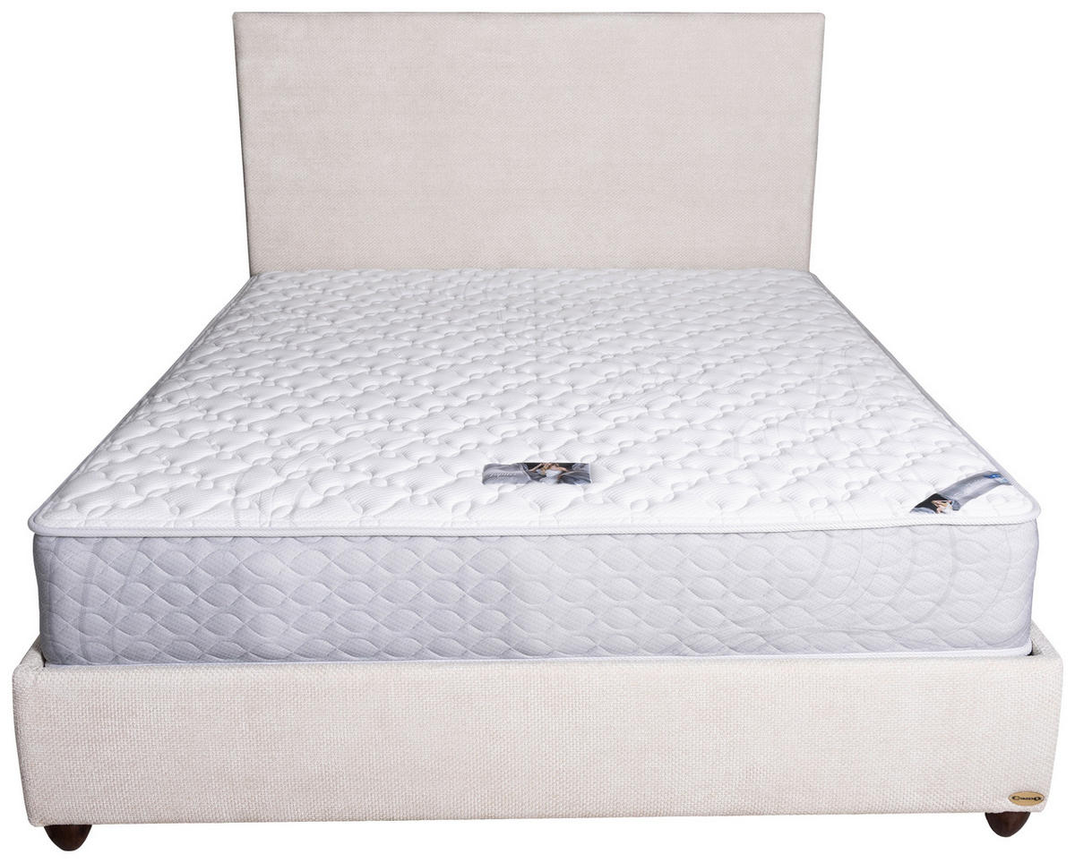 KÁRPITOZOTT ÁGY 160/200 cm  krém  - krém/dió, Basics, textil (160/200cm) - Cardo