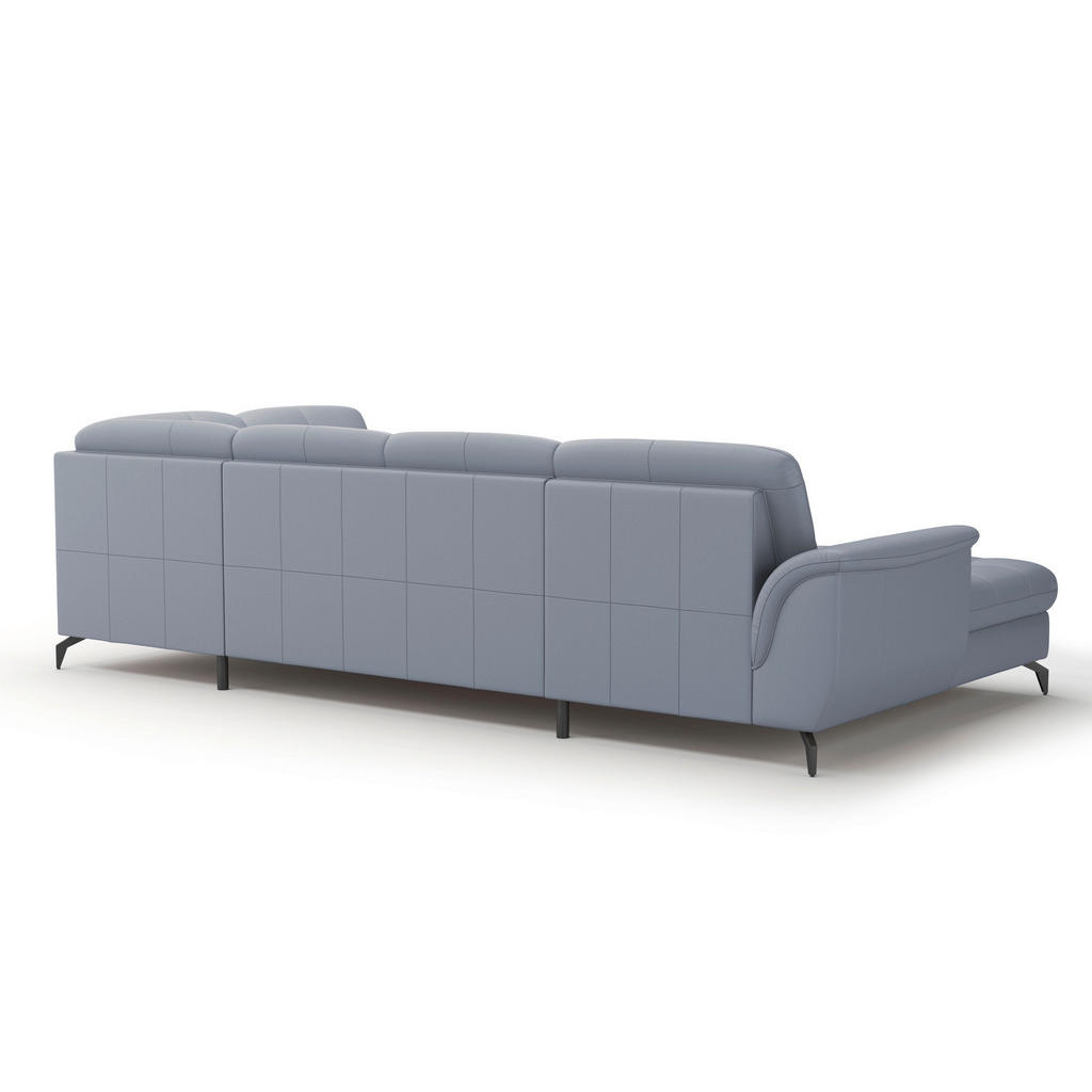 Thumbnail - Sit & More Wohnlandschaft Zora E, Graublau, Leder, Echtleder, Nappaleder, 7,5-Sitzer, Ottomane rechts, U-Form, 319x212 c...