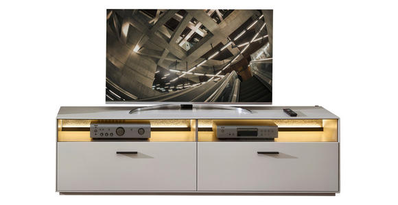 WOHNWAND 3-teilig in Anthrazit, Hellgrau, Sahara 275/204/45 cm - Anthrazit/Hellgrau, Design, Glas/Holzwerkstoff (275/204/45cm) - Novel