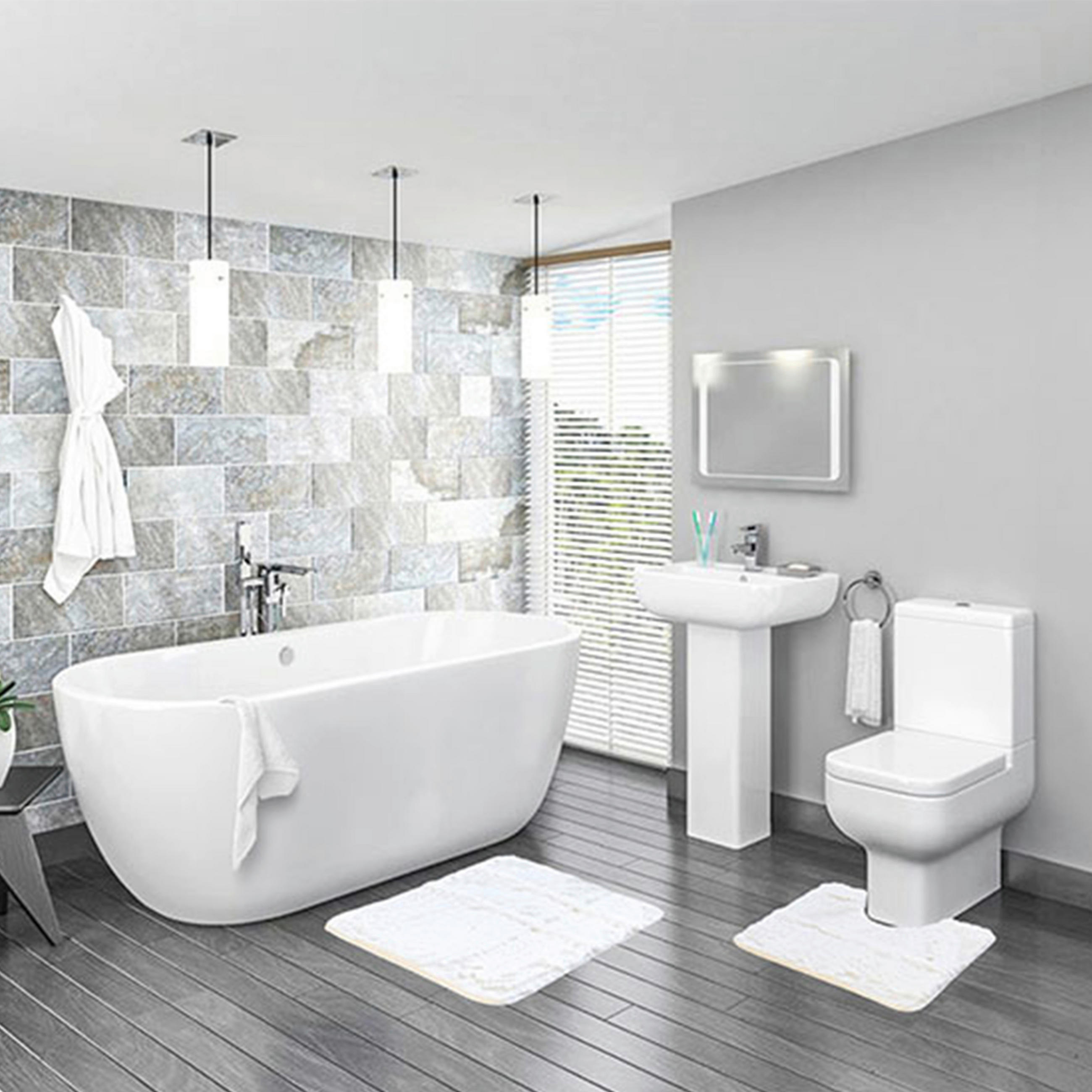 FÜRDŐSZOBASZŐNYEG   fehér   - fehér, Basics, textil (60/2/60cm)