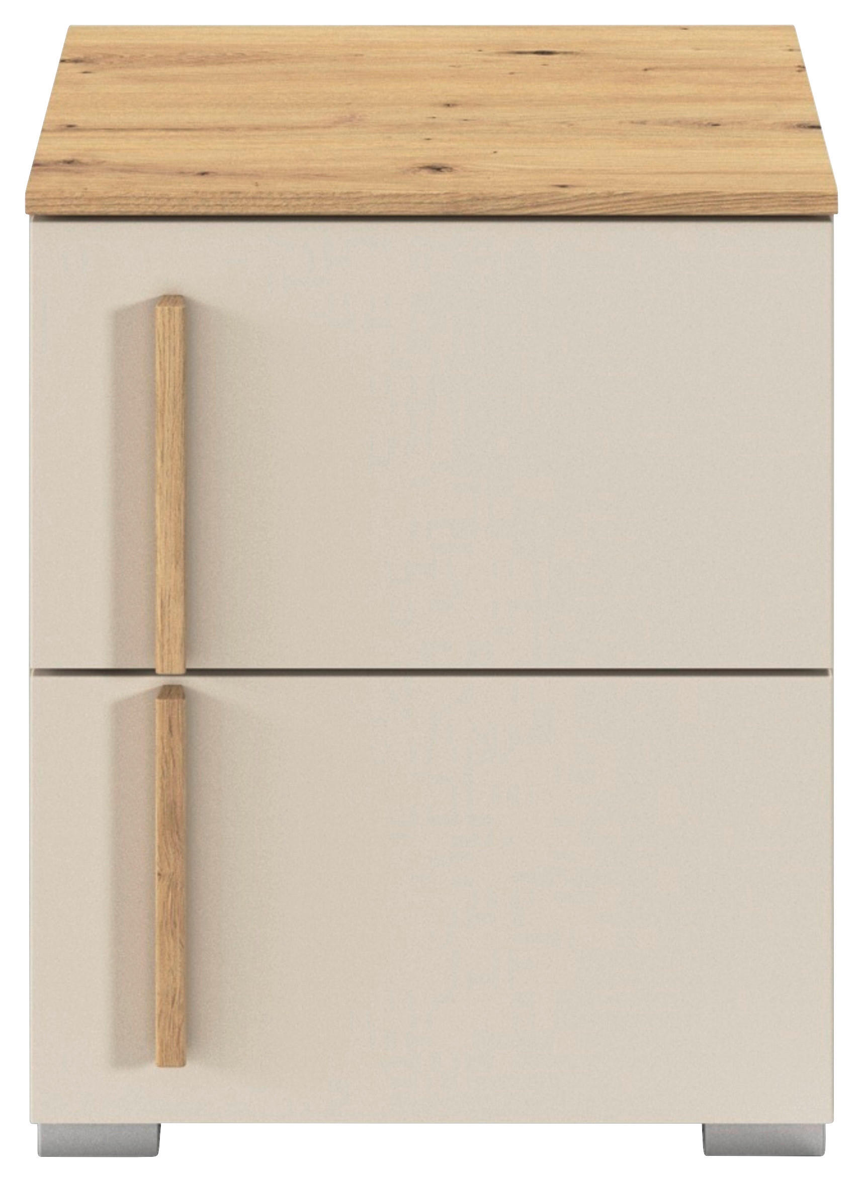 NACHTSCHRANK 40/49/42 cm  - Champagner/Alufarben, Design, Holz/Holzwerkstoff (40/49/42cm) - Stylife