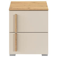 NACHTSCHRANK 40/49/42 cm  - Champagner/Alufarben, KONVENTIONELL, Holz/Holzwerkstoff (40/49/42cm) - Stylife