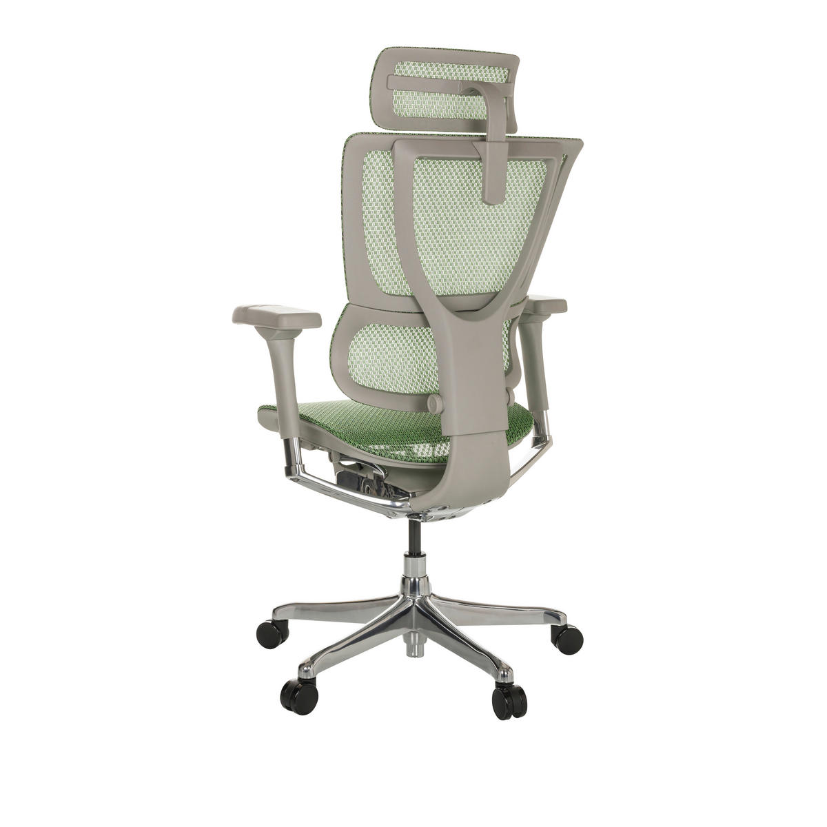 DREHSTUHL Netz Grün  - Silberfarben/Grau, Basics, Kunststoff/Textil (69/116-138/66cm) - MID.YOU