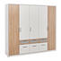 KLEIDERSCHRANK 5-türig Eichefarben, Weiß - Eichefarben/Alufarben, Design, Holzwerkstoff/Kunststoff (230/212/56cm) - Carryhome KLEIDERSCHRANK 5-türig Eichefarben, Weiß - Eichefarben/Alufarben, Design, Holzwerkstoff/Kunststoff (230/212/56cm) - Carryhome