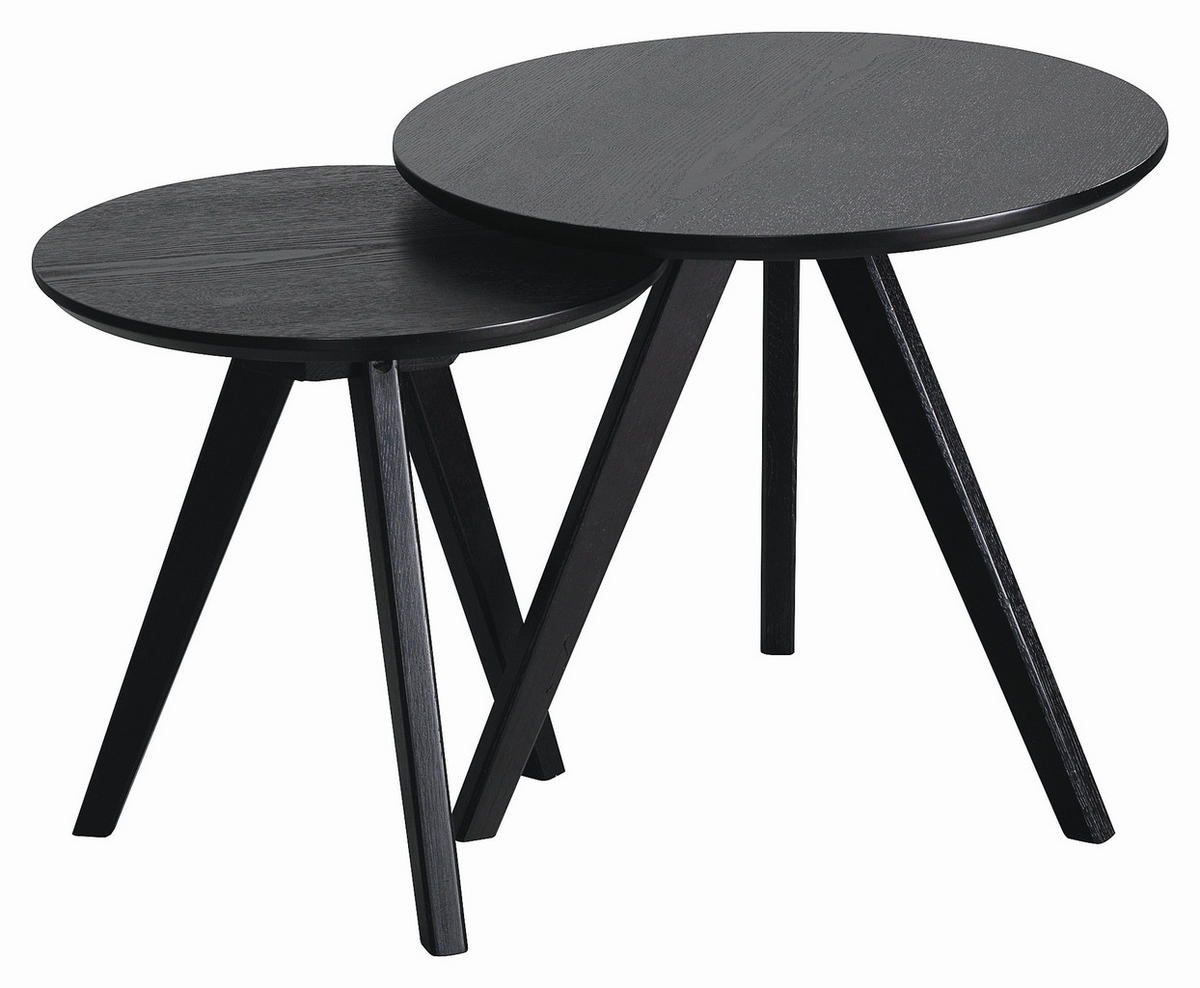 SIDOBORD SET i trä  - svart, Design, trä - Rowico