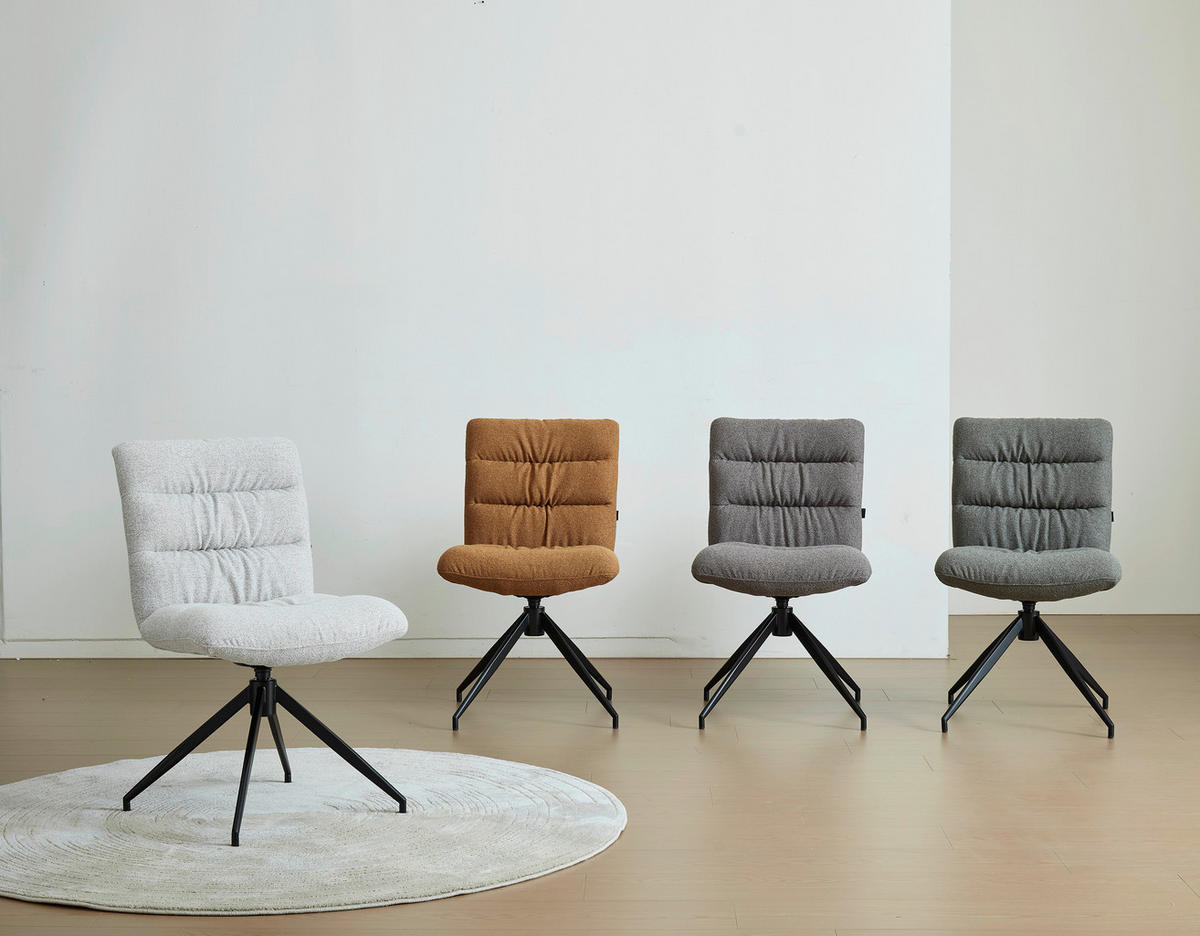 STUHL - Schwarz/Cappuccino, Design, Textil/Metall (51/86/64cm) - Dieter Knoll