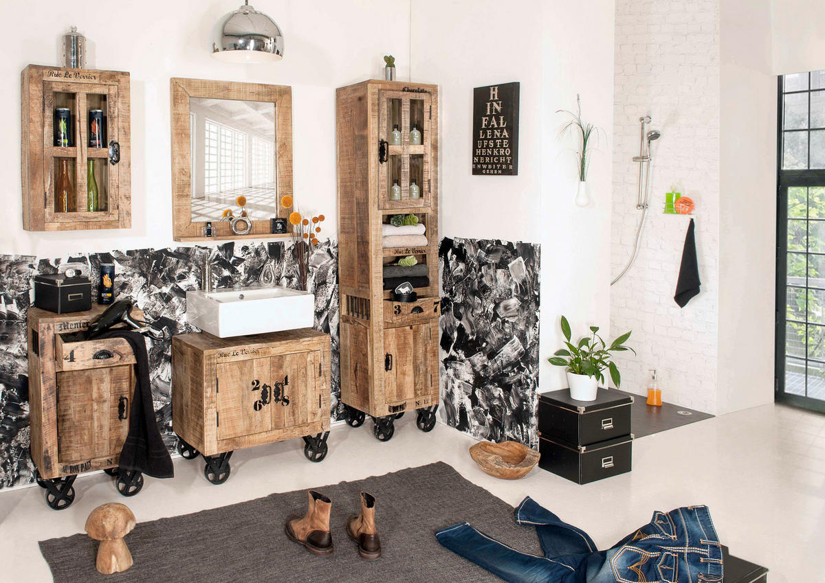 SPIEGEL 67/80/12 cm    in rechteckig  - Naturfarben, Design, Glas/Holz (67/80/12cm) - MID.YOU