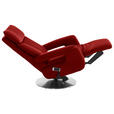 RELAXSESSEL in Leder Rot  - Edelstahlfarben/Rot, Design, Leder/Metall (78/112/85cm) - Cantus
