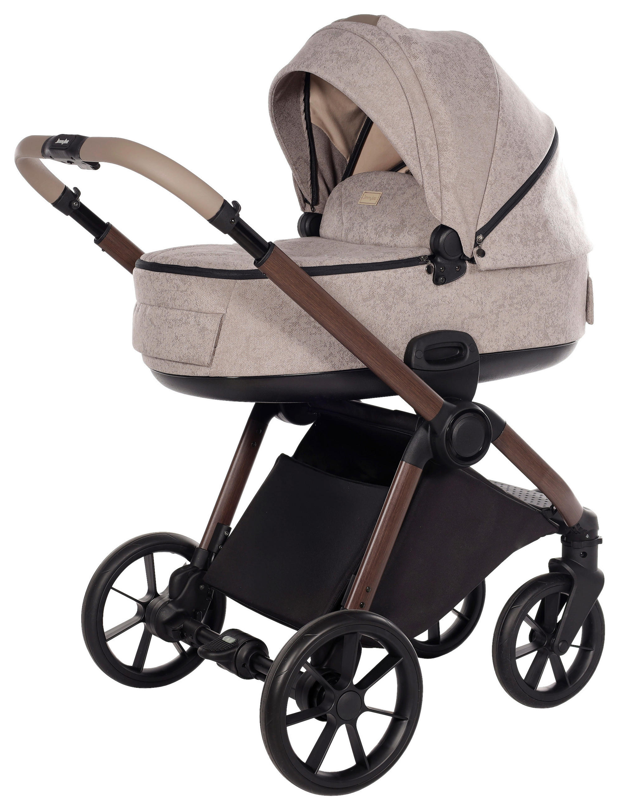 KINDERWAGENSET Facetty  - Beige/Braun, Design, Textil/Metall (104,5/62/94cm) - Jimmylee