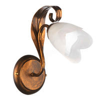 WANDLEUCHTE 25/19/32 cm   - Perlmutt/Bronzefarben, KONVENTIONELL, Glas/Metall (25/19/32cm)