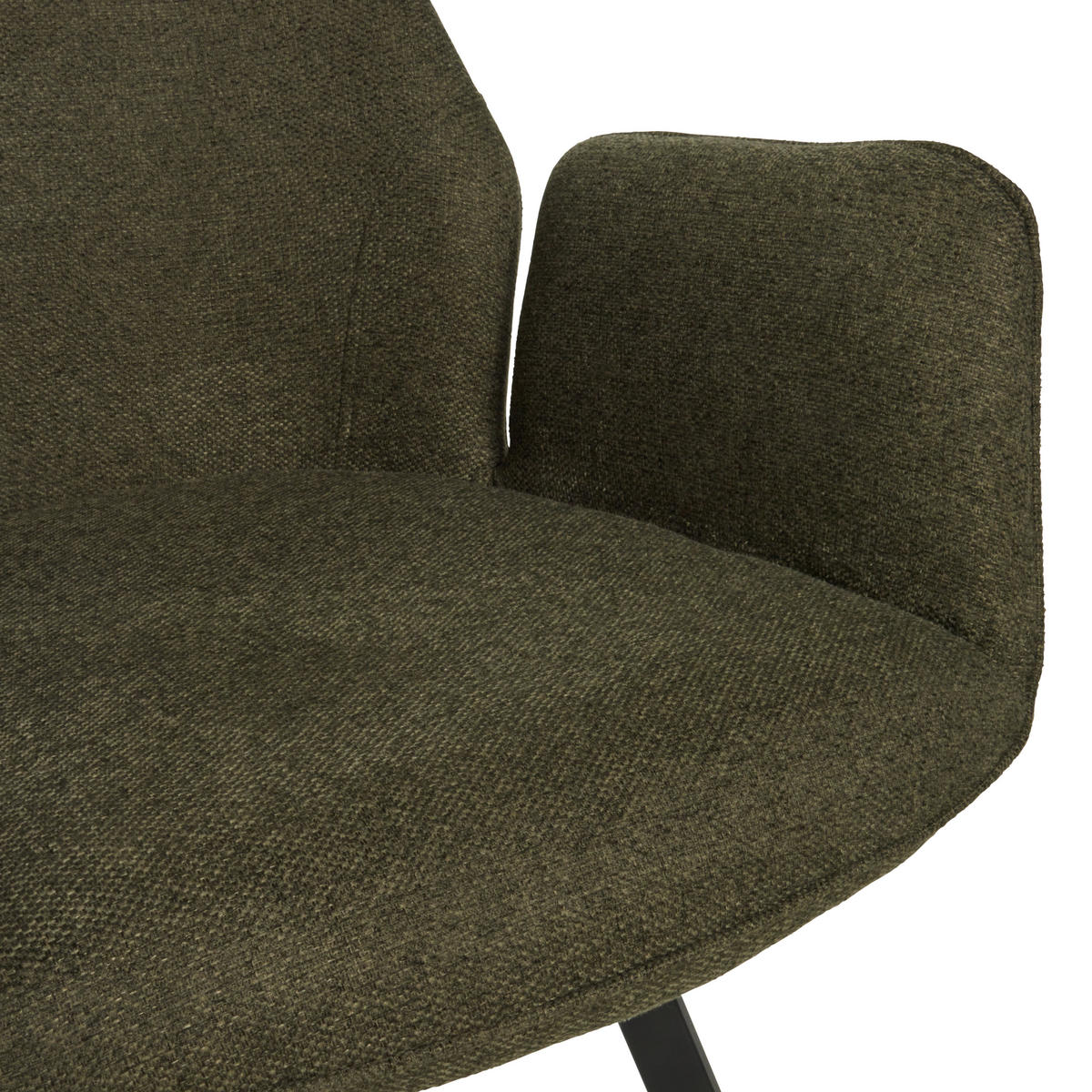 ARMLEHNSTUHL  in Eisen Webstoff  - Schwarz/Grün, LIFESTYLE, Textil/Metall (59/88/62.5cm) - MID.YOU