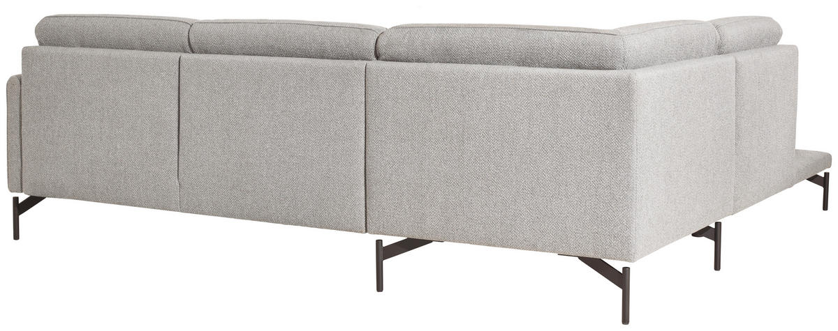 ECKSOFA in Flachgewebe Blaugrau  - Anthrazit/Blaugrau, Design, Textil/Metall (229/253cm) - Johann Jakob