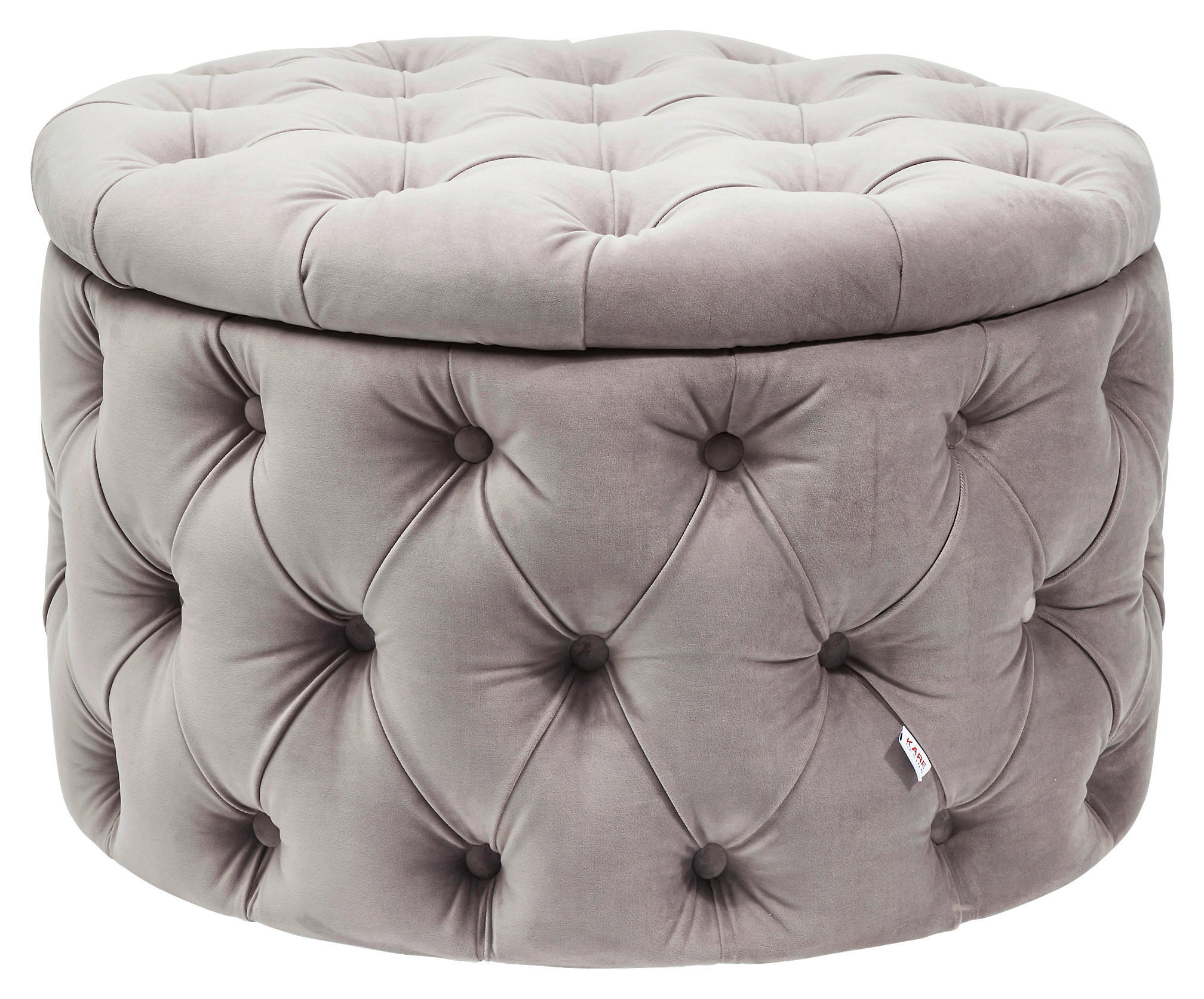 HOCKER Samt Grau  - Grau, Design, Textil (73/46/73cm) - Kare-Design