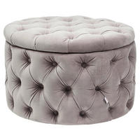 HOCKER Samt Grau  - Grau, Design, Textil (73/46/73cm) - Kare-Design
