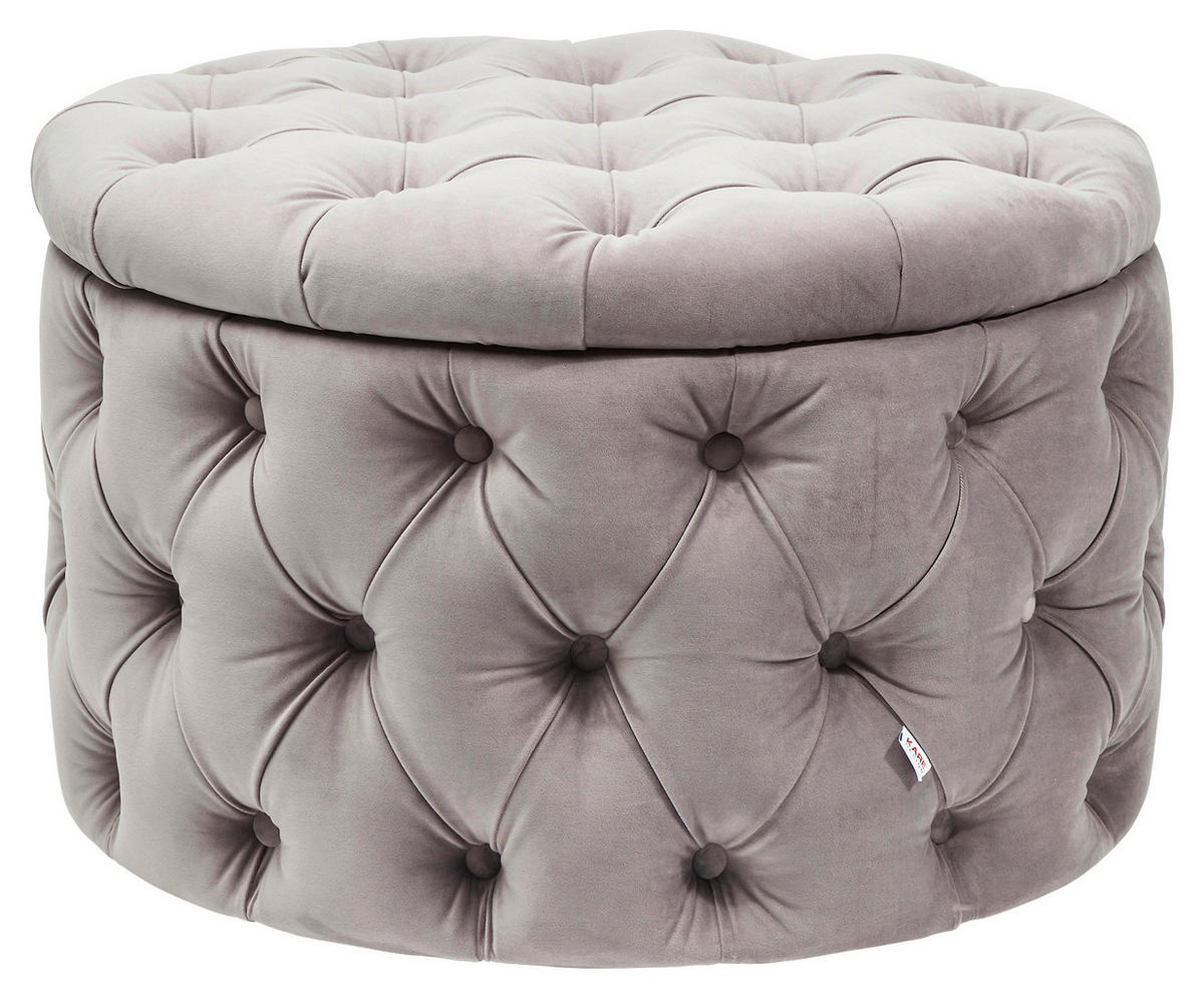 HOCKER Samt Grau  - Grau, Design, Textil (73/46/73cm) - Kare-Design