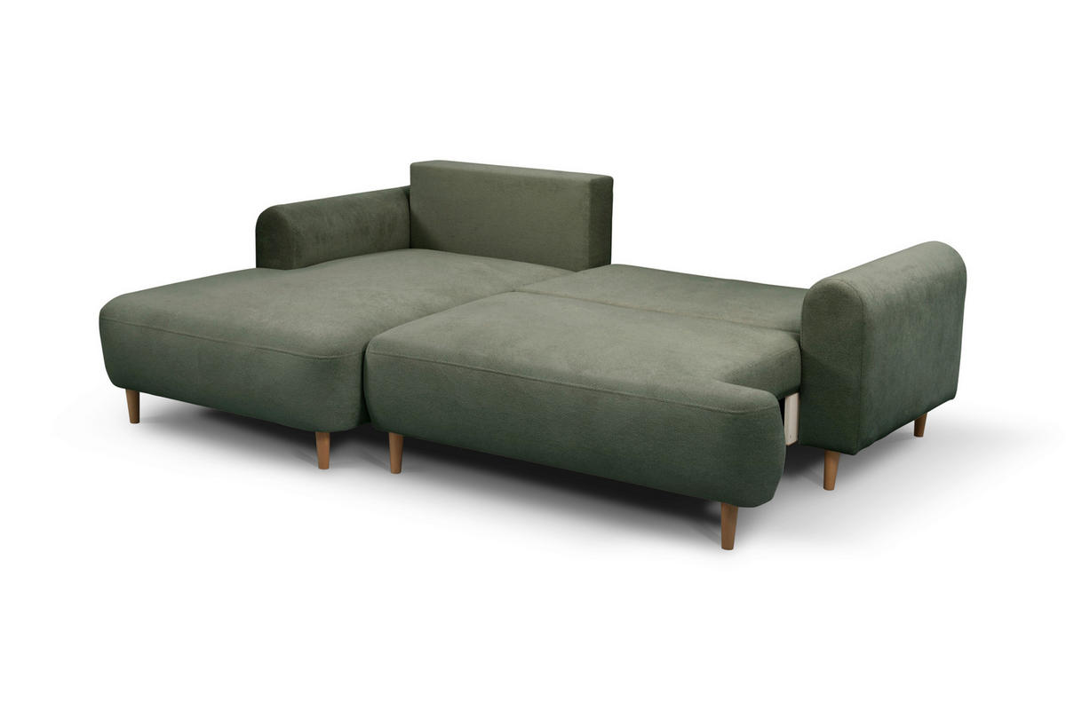 ECKSOFA Struktur Dunkelgrau  - Dunkelgrau/Naturfarben, Design, Holz/Textil (150/230cm) - MID.YOU