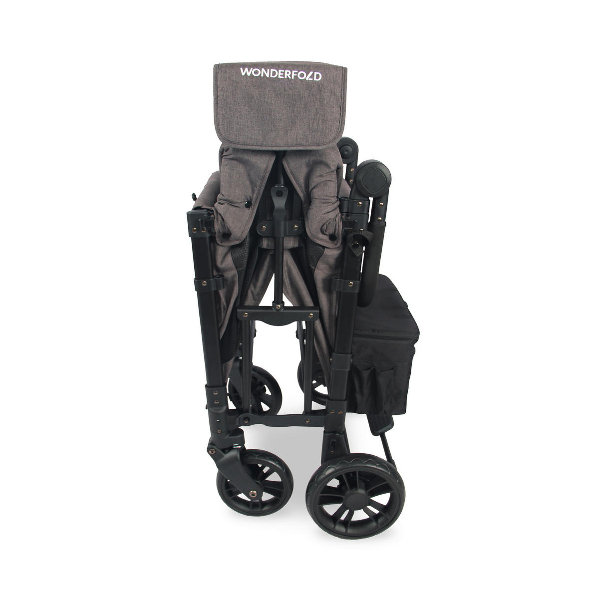 BOLLERWAGEN W2 Elite Double Stroller Wagon Schwarz, Grau 63.50/113.03/137.16 cm  - Schwarz/Grau, Basics, Textil/Metall (63.50/113.03/137.16cm) - WONDERFOLD