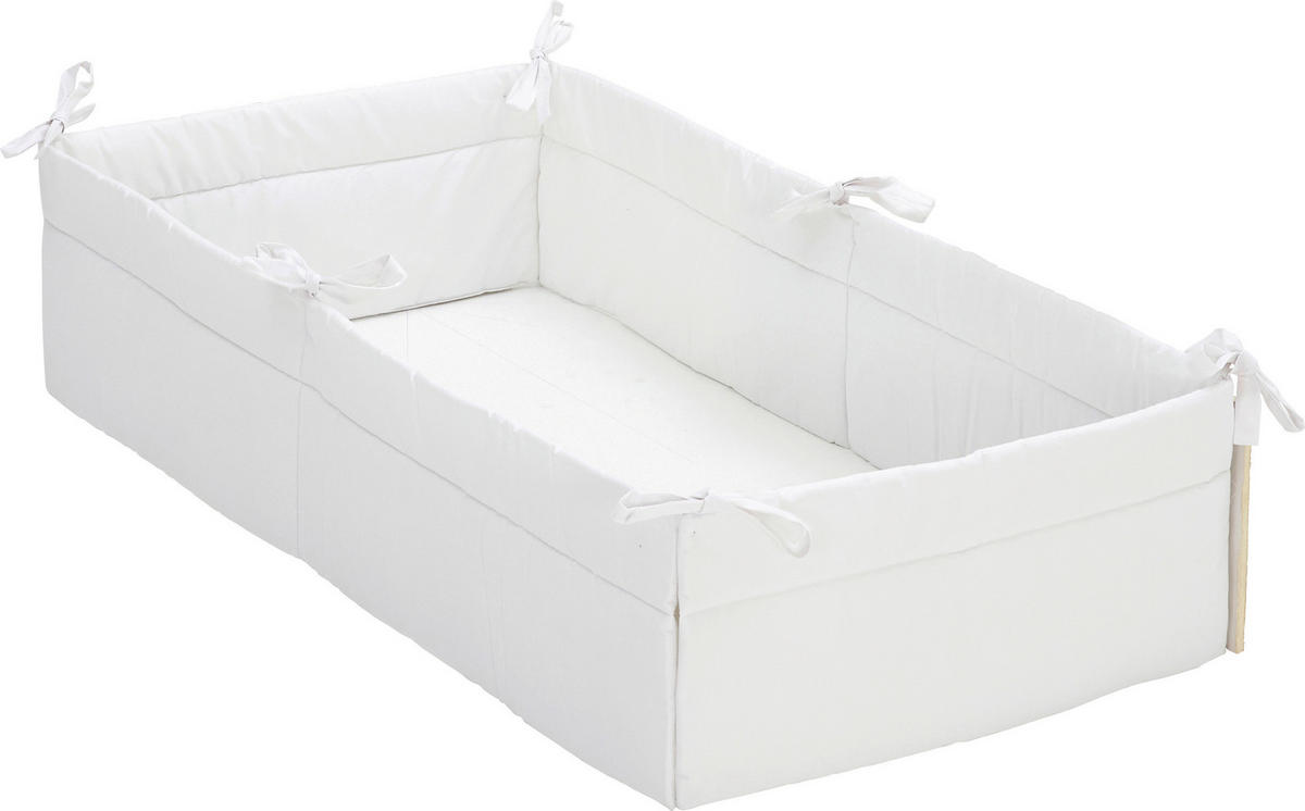 TEKSTILNA OGRADICA ZA KREVETAC   - bela, Osnovno, tekstil (35/45/15cm) - Sonne
