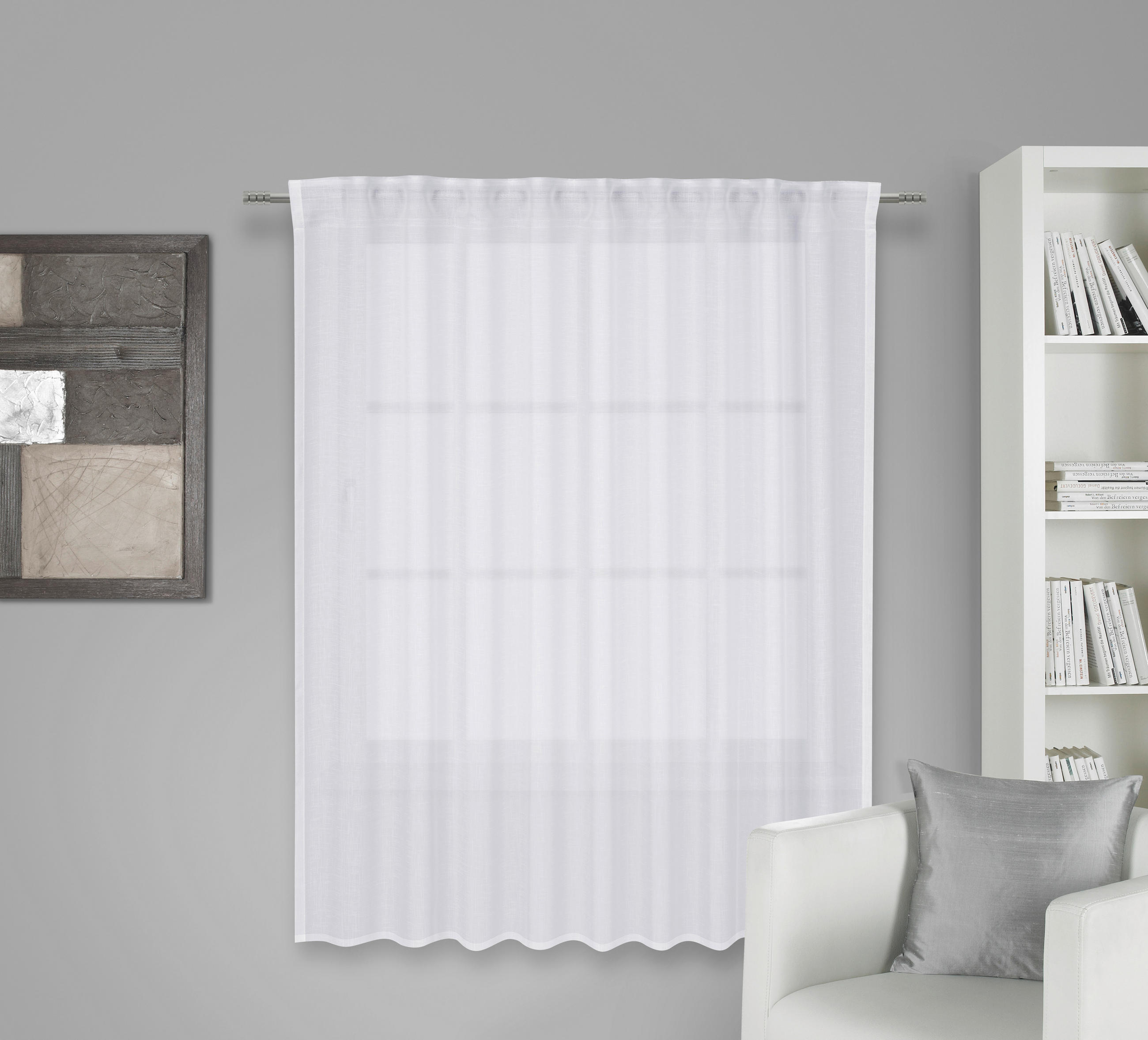 KOMBINIRANA ZAVESA  prosojno   140/180 cm  - bela, Basics, tekstil (140/180cm) - Esposa